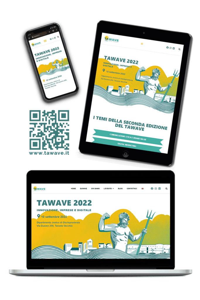 Comunicare un evento - Mockup del Tawave sito web versione mobile