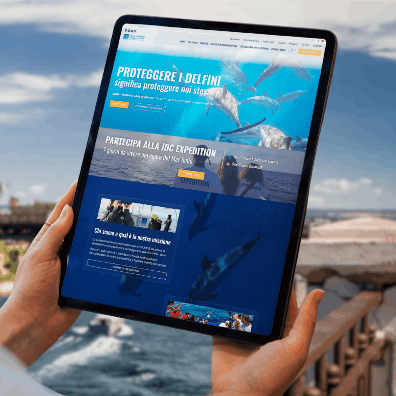 Mockup nuovo sito web Jonian Dolphin Conservation