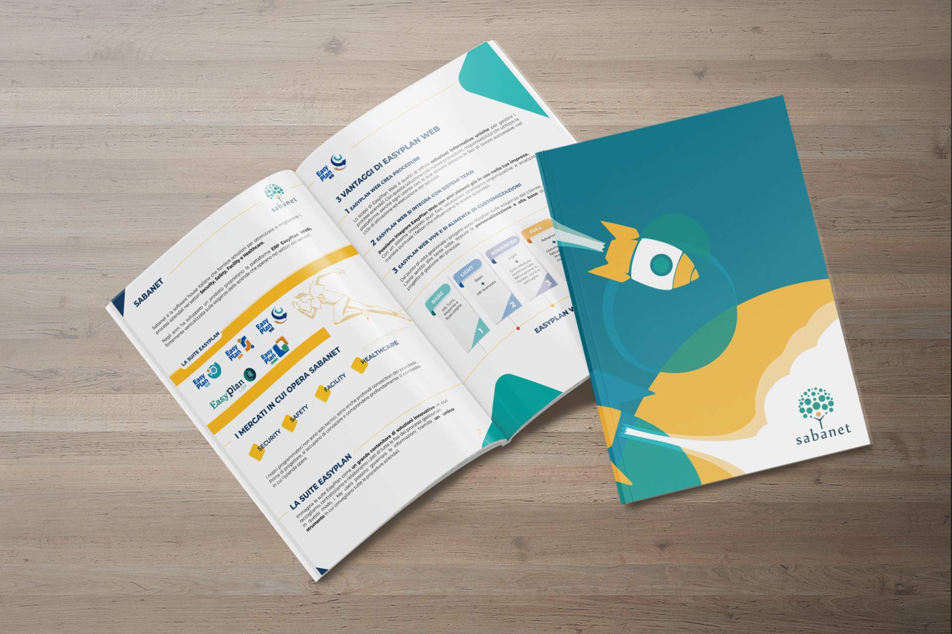 Il progetto di rebranding per Sabanet - Brochure